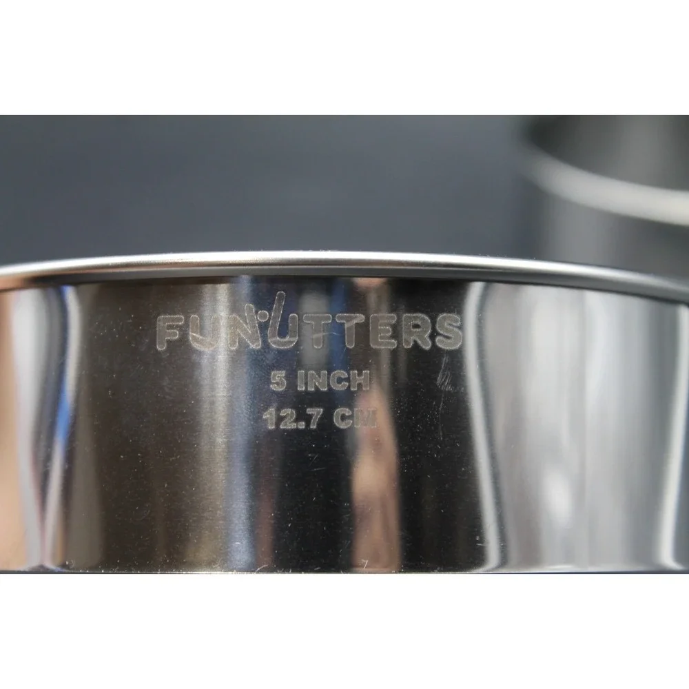 Funutters Stainless Steel Round Cookie Biscuit Cutter Set 4 Piece 2 3 4 5 Inch